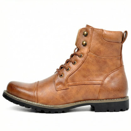 Leder Motorradstiefel Herren Echtes Leder Schwarz