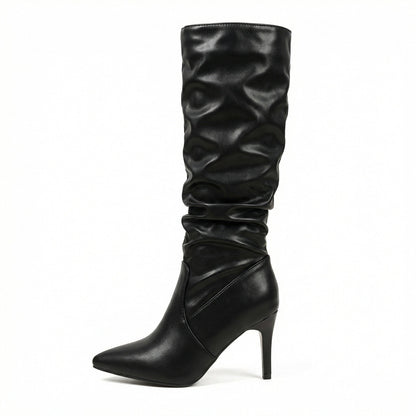 Damen Stiefel High Heels Gerafft Glamour Schuhe