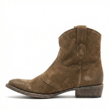 Western Stiefel Damen Kurz Wildleder Knöchelstiefel