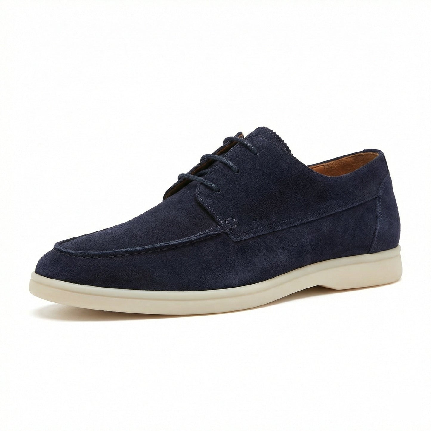 Italienische Wildleder Loafer Schuhe Braun Schnürsenkel