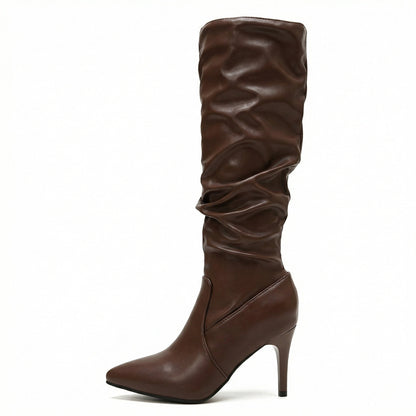 Damen Stiefel High Heels Gerafft Glamour Schuhe