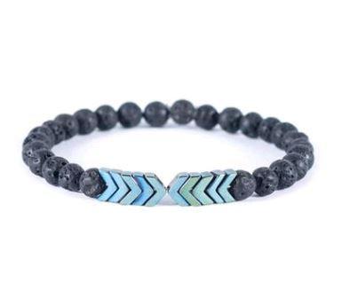 Lava Stein Armband Glitzer Schwarz - BerlinGlamour