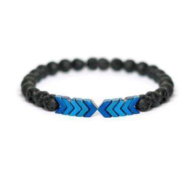 Lava Stein Armband Glitzer Schwarz