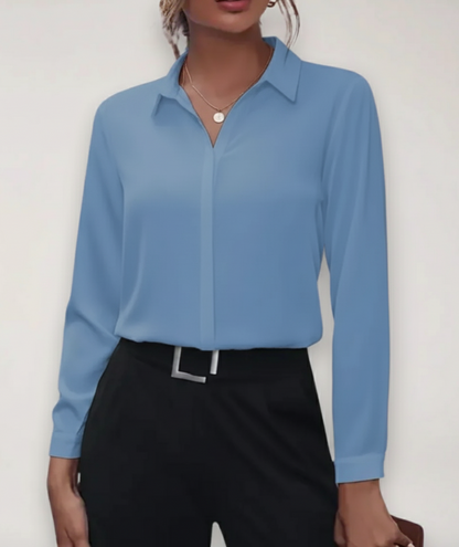 Damen Bluse Büro Frühjahr Blume Knopfleiste Modern