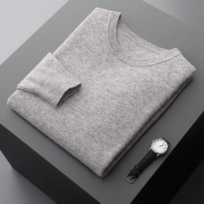 Herren Pullover Klassisch Rundhals Ausschnitt Elegante Optik