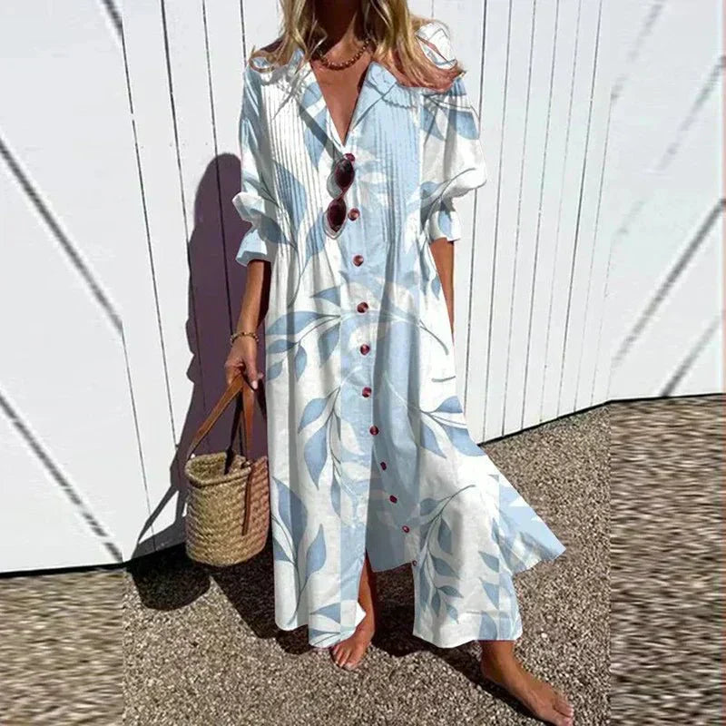 Boho Maxi Kleid Lang Klassisch Frauenkleid