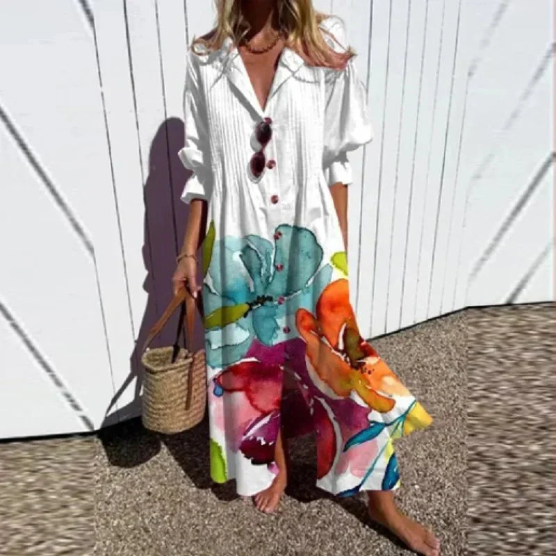 Boho Maxi Kleid Lang Klassisch Frauenkleid - BerlinGlamour