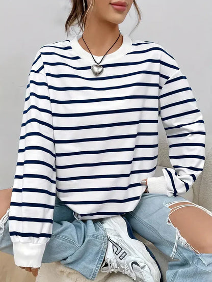 Damen Sweatshirt Streifen Design Modern