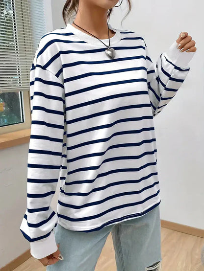 Damen Sweatshirt Streifen Design Modern