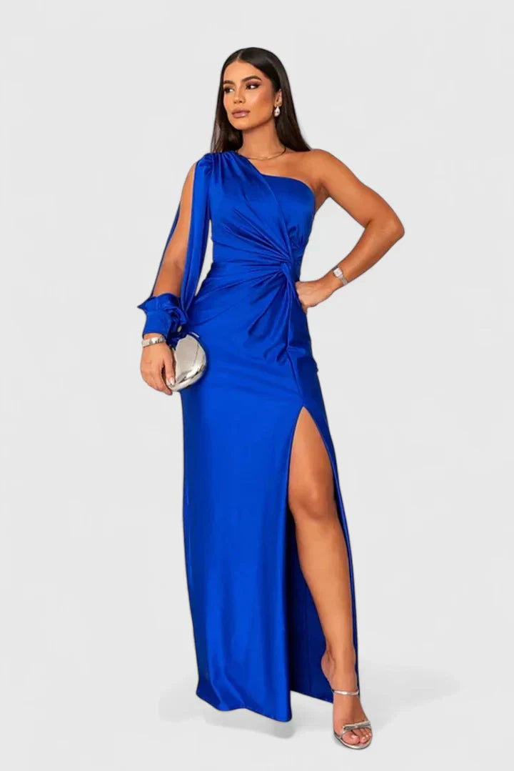 Elegantes Damen Abendkleid Einerschulter Raffung