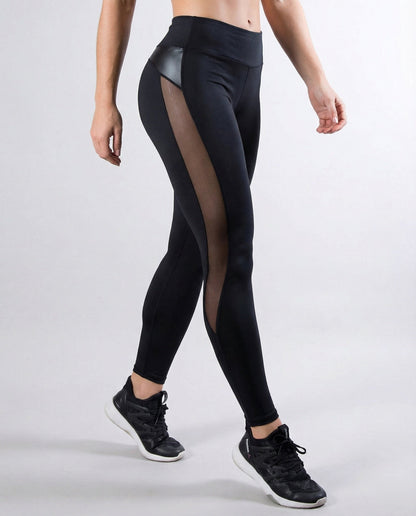 Damen Sportleggings Atmungsaktiv Stretch Mesh