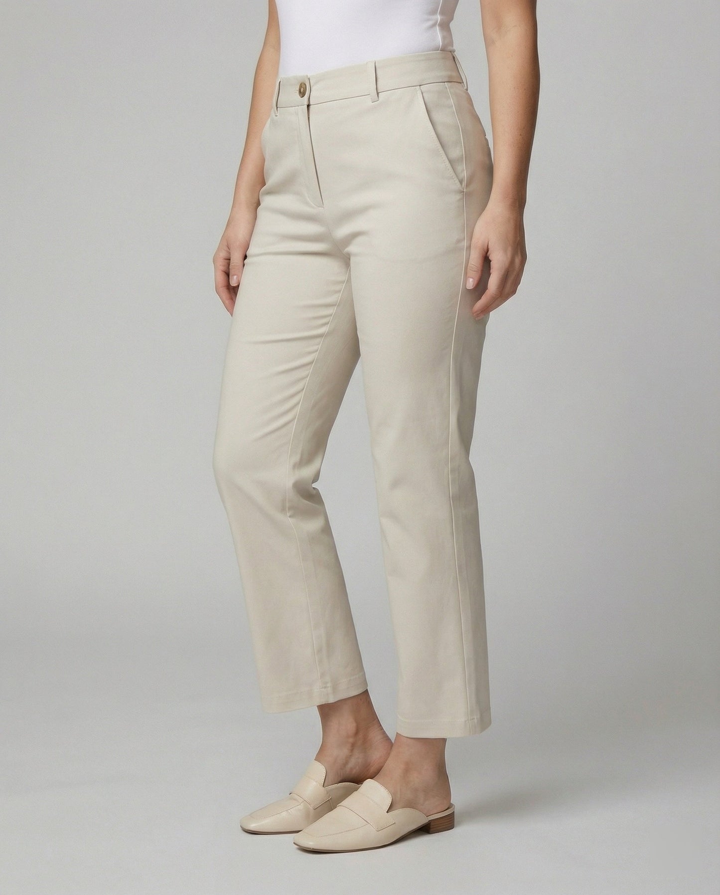 Damen Stoffhose High Waist Elegant Weite Bein - BerlinGlamour