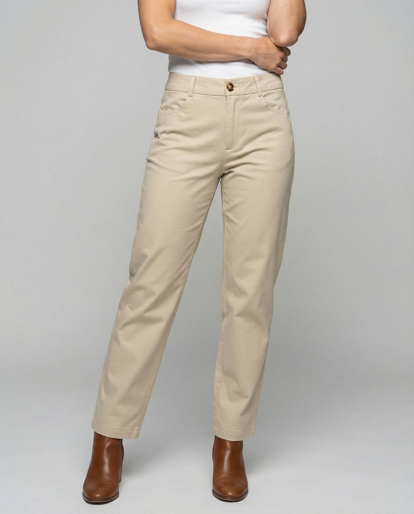 Damen Chino Hose Elastisch Mit Seitentaschen - BerlinGlamour