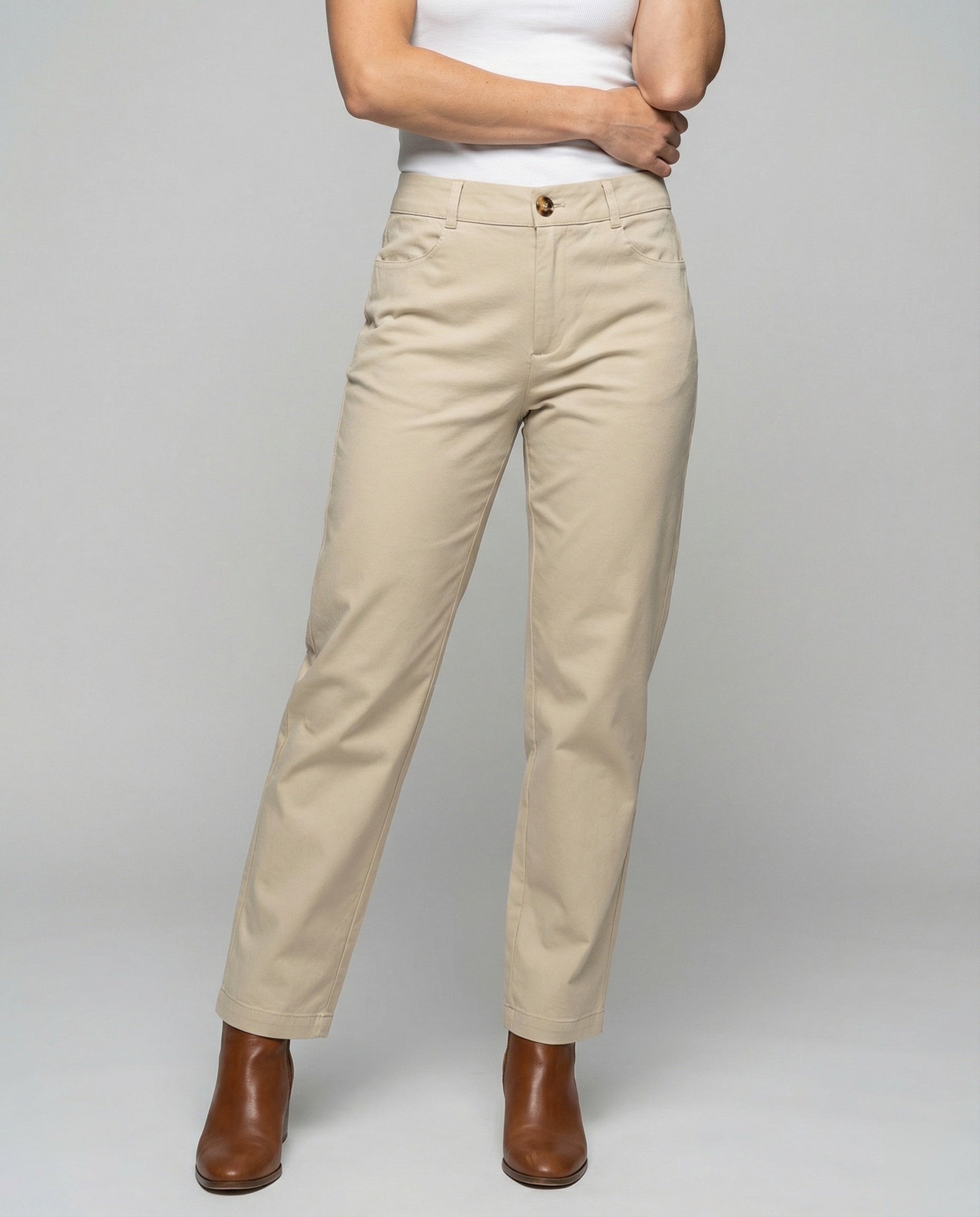 Damen Chino Hose Elastisch Mit Seitentaschen - BerlinGlamour