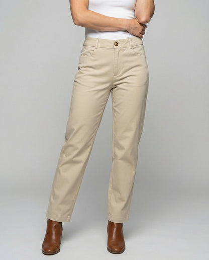 Damen Chino Hose Elastisch Mit Seitentaschen - BerlinGlamour