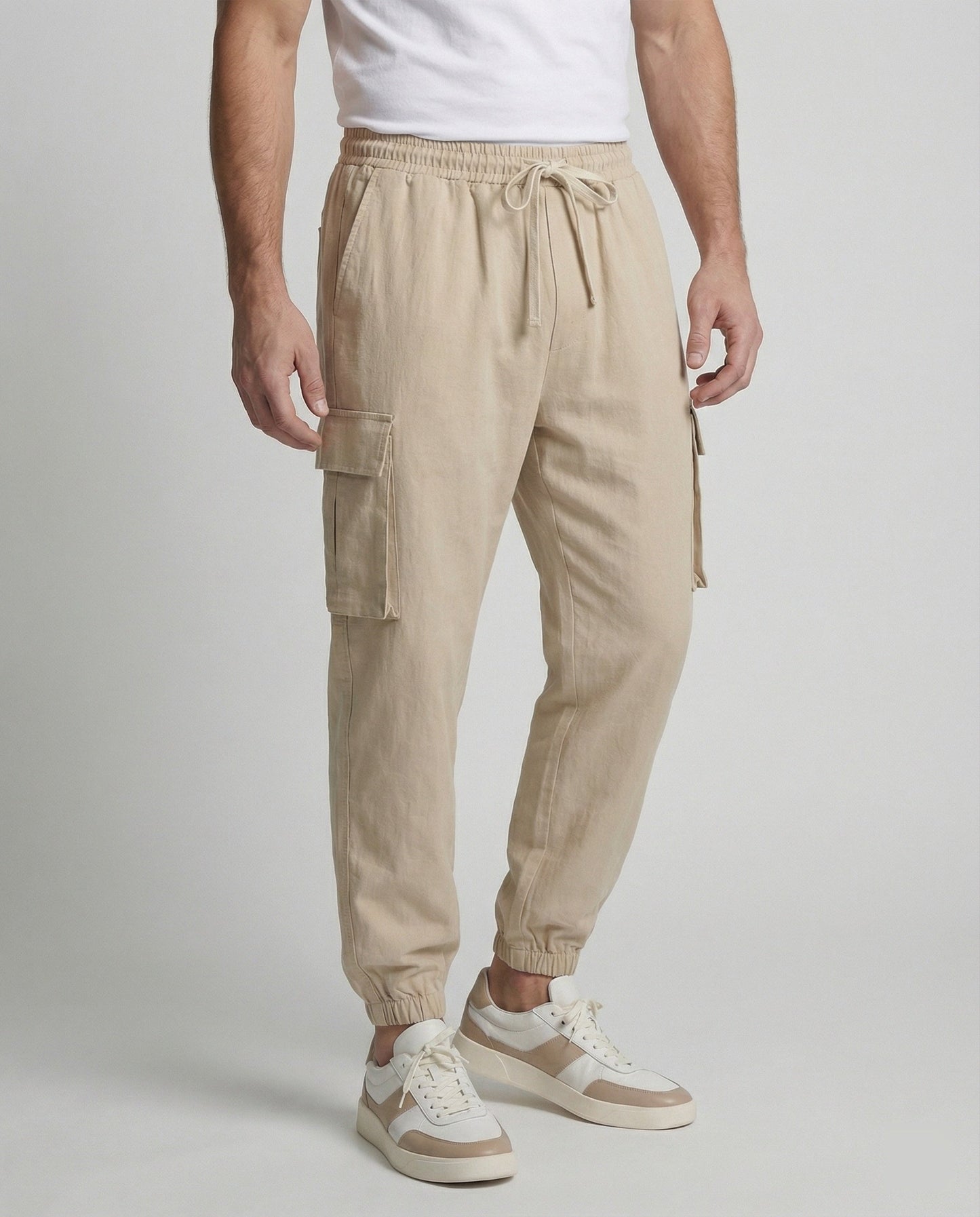 Herren Jogginghose Cargo-Style Elastisch Reißverschluss - BerlinGlamour