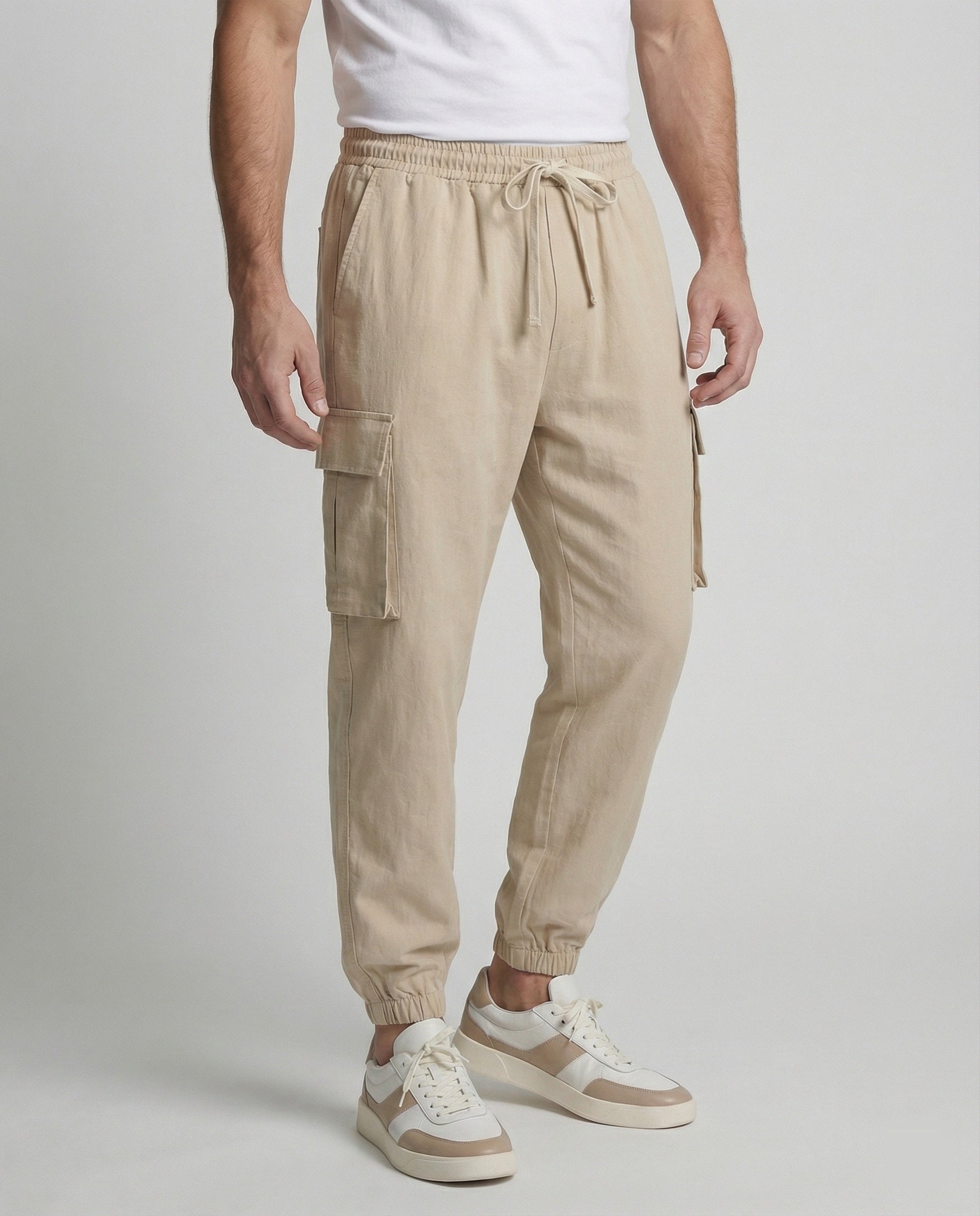 Herren Jogginghose Cargo-Style Elastisch Reißverschluss - BerlinGlamour