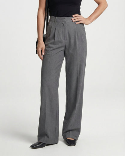 Weite Damen Stoffhose mit Bügelfalte Elegant