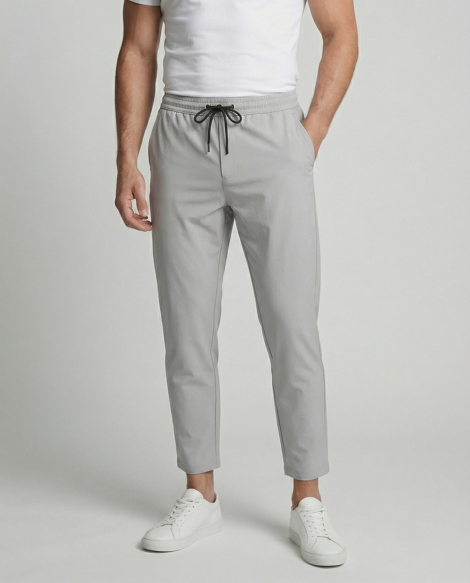 Herren Hose Leicht Bequem mit Verstellbarem Bund und Seiten Taschen - BerlinGlamour