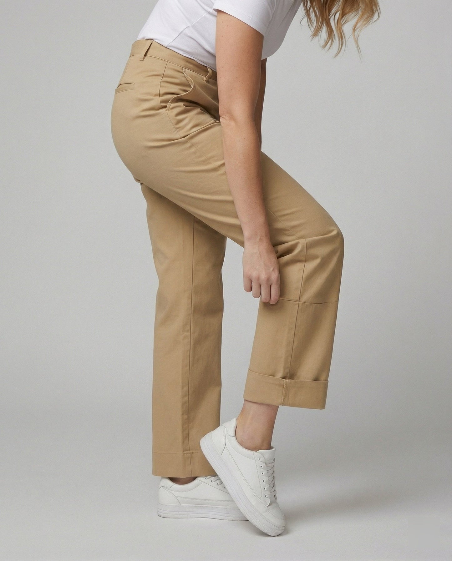 Weite Damen Stoffhose Elastischer Bund Bequem