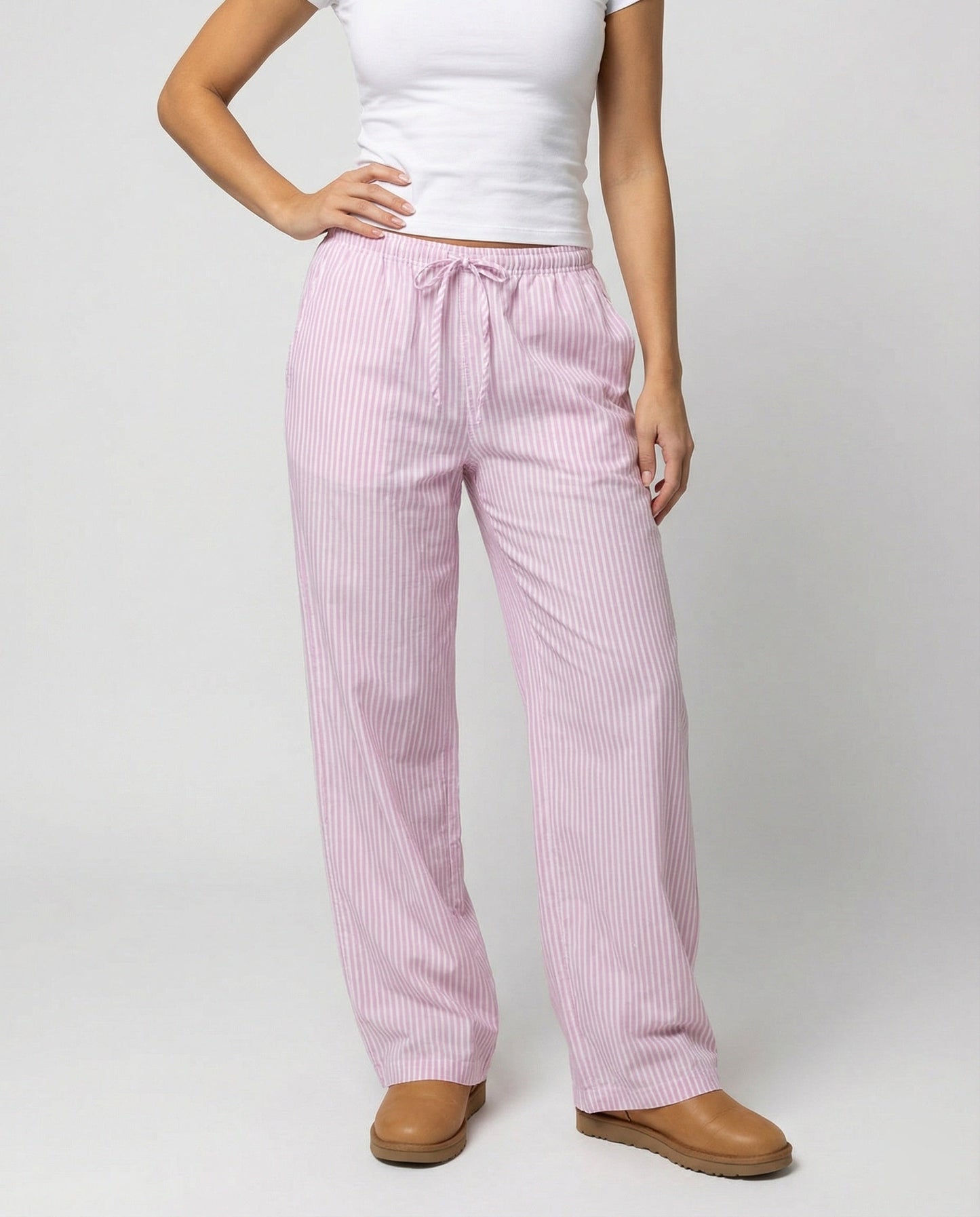 Damen Schlafhose Bequem mit Kordelzug Baumwolle - BerlinGlamour