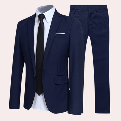 Herren Anzug Slim Fit Elegant Vielseitig Schwarz