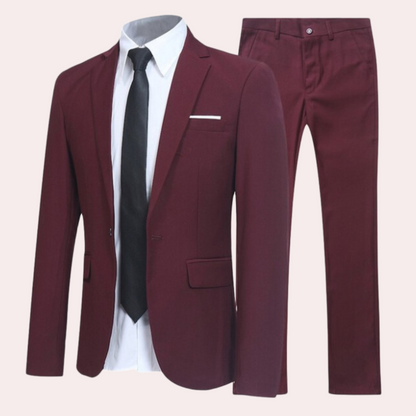 Herren Anzug Slim Fit Elegant Vielseitig Schwarz