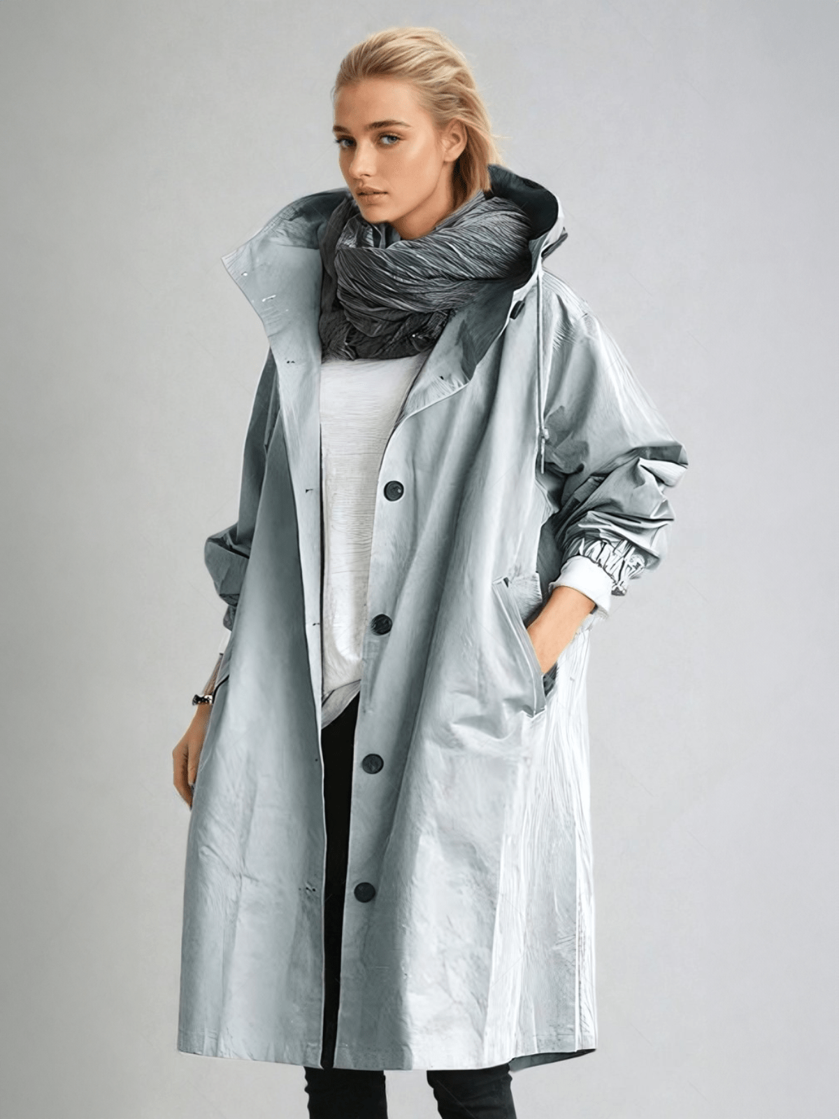 Übergangsmantel Damen Elegant Knopfleiste Stehkragen
