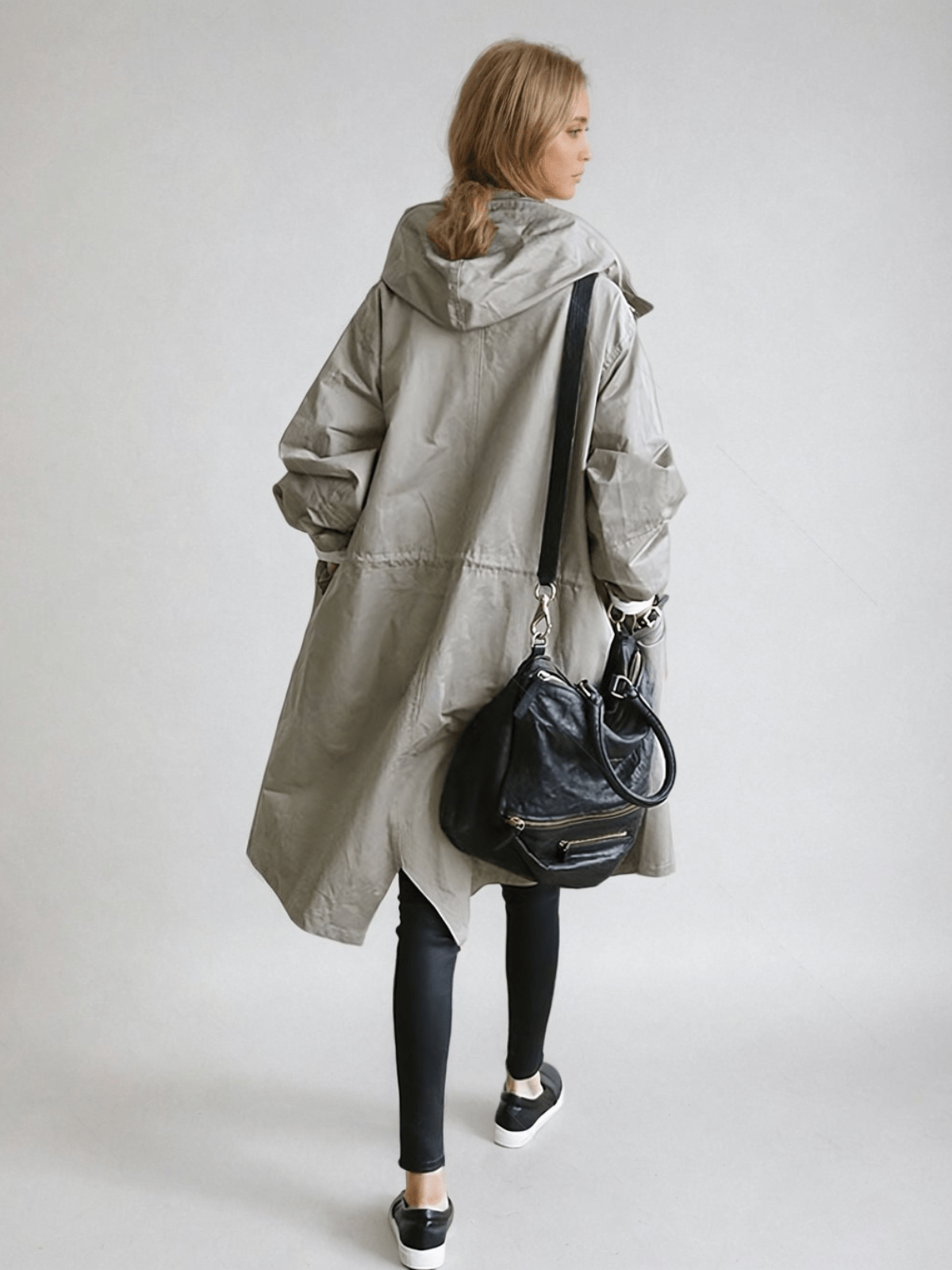 Trenchcoat Herren Modern mit Knöpfen und Stehkragen