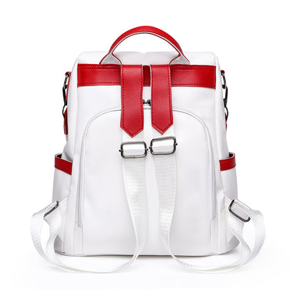 Stilvoller Damen Reise Rucksack Schwarz Rot Weiß