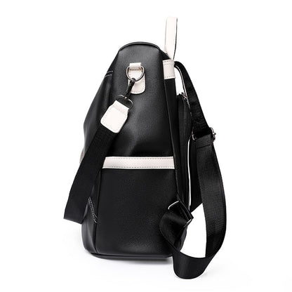 Stilvoller Damen Reise Rucksack Schwarz Rot Weiß