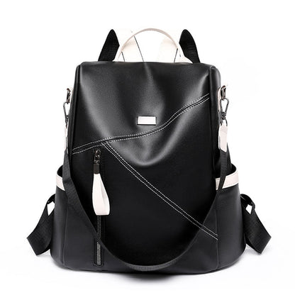 Stilvoller Damen Reise Rucksack Schwarz Rot Weiß