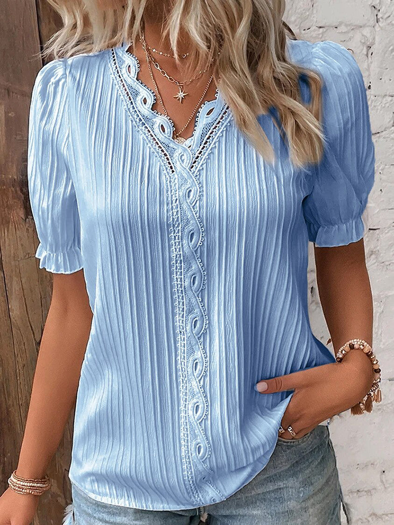 Damenbluse Sommerleicht Elegant Kurzarm