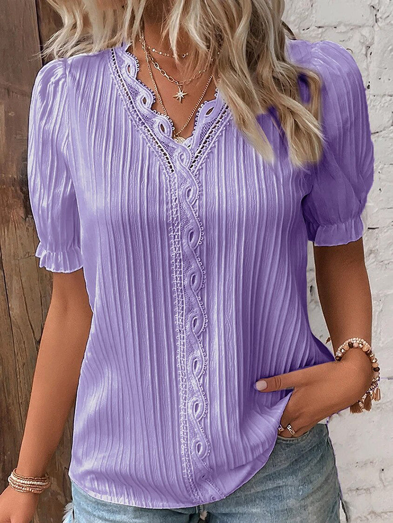 Damenbluse Sommerleicht Elegant Kurzarm