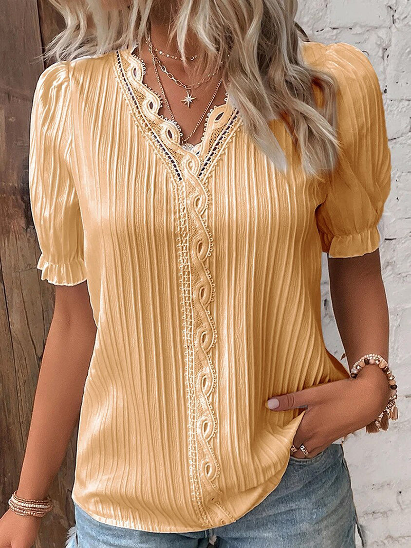 Damenbluse Sommerleicht Elegant Kurzarm