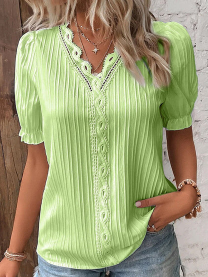 Damenbluse Sommerleicht Elegant Kurzarm