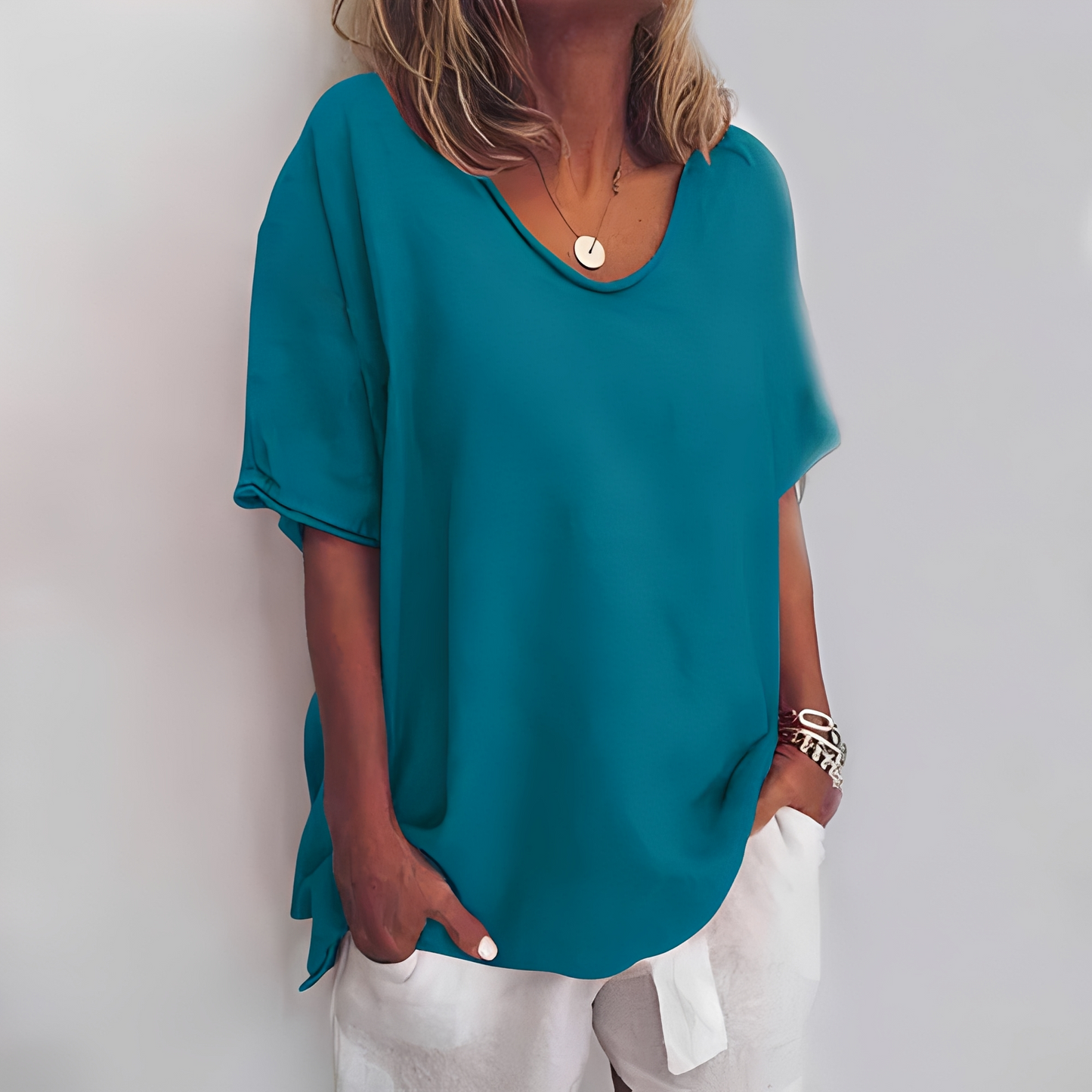 Damen T-Shirt Bequem Lockeres 2er Pack