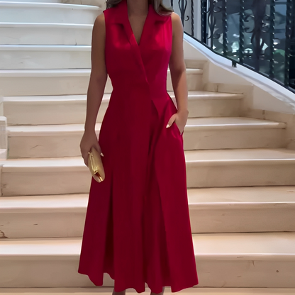 Elegantes Damenkleid V-Ausschnitt Damenkleid Modern
