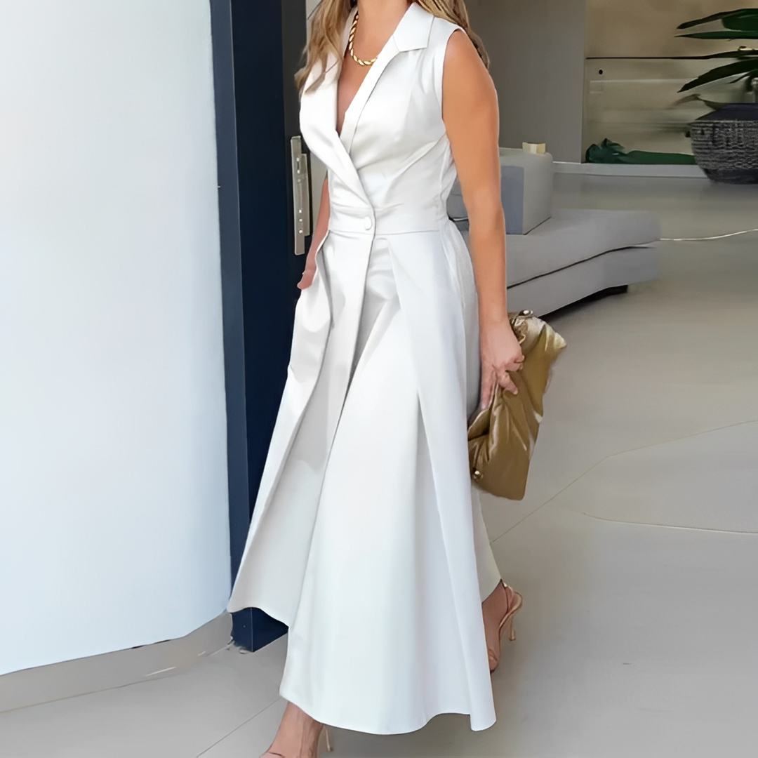 Elegantes Damenkleid V-Ausschnitt Damenkleid Modern