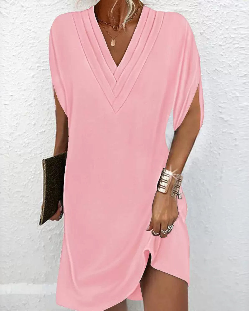 Elegantes Abendkleid V-Ausschnitt Offene Ärme