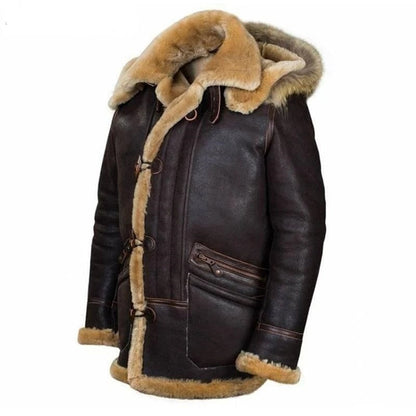 Lederjacke Männer Schwarz Bikerstil