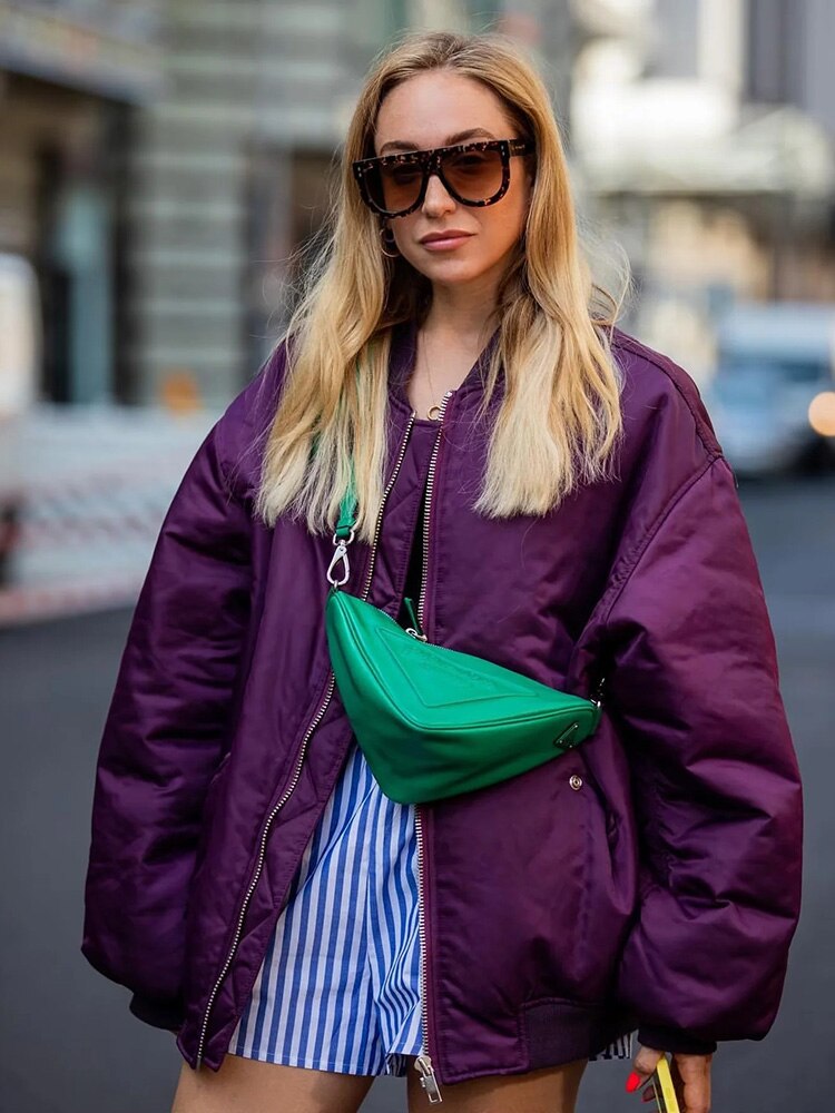 Übergroße Damen Bomberjacke Oversized Fashion
