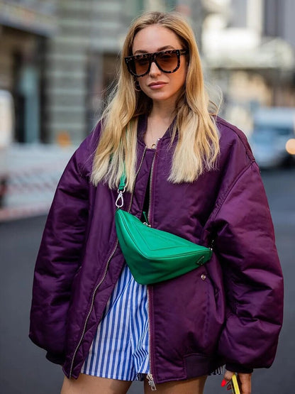 Übergroße Damen Bomberjacke Oversized Modern