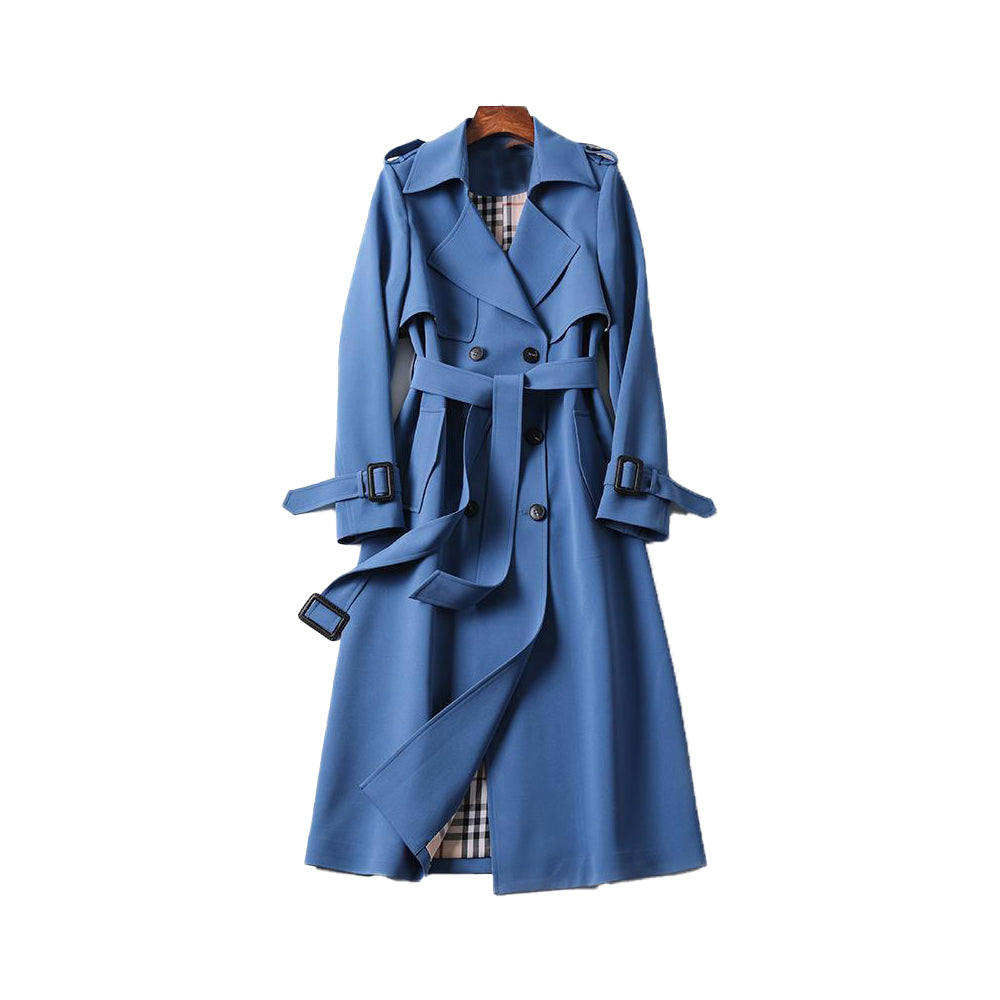 Damen Trenchcoat Zweireihig Klassisch Wasserabweisend