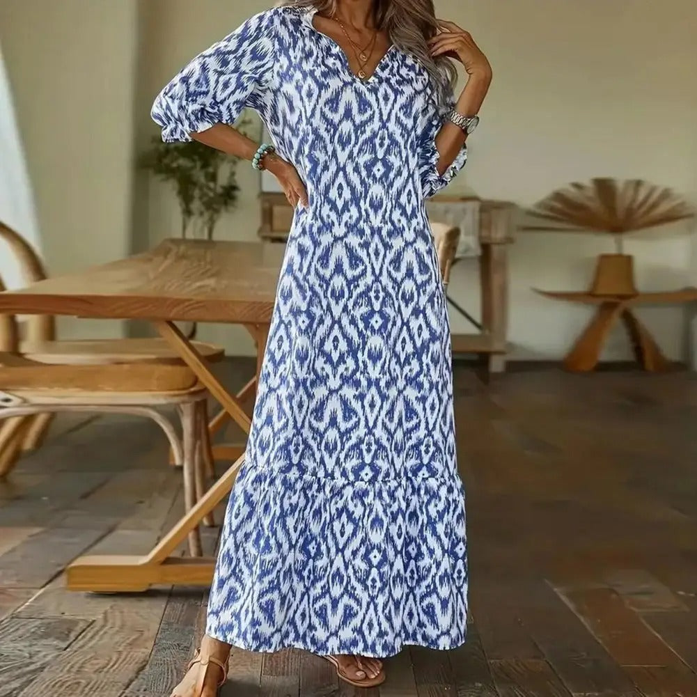 Boho Maxikleid für Frauen mit Ärmeln Lange Damenkleid - BerlinGlamour