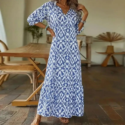 Boho Maxikleid für Frauen mit Ärmeln Lange Damenkleid - BerlinGlamour
