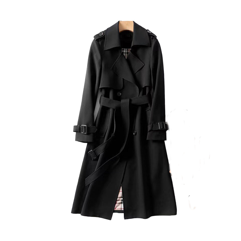Damen Trenchcoat Zweireihig Klassisch Wasserabweisend