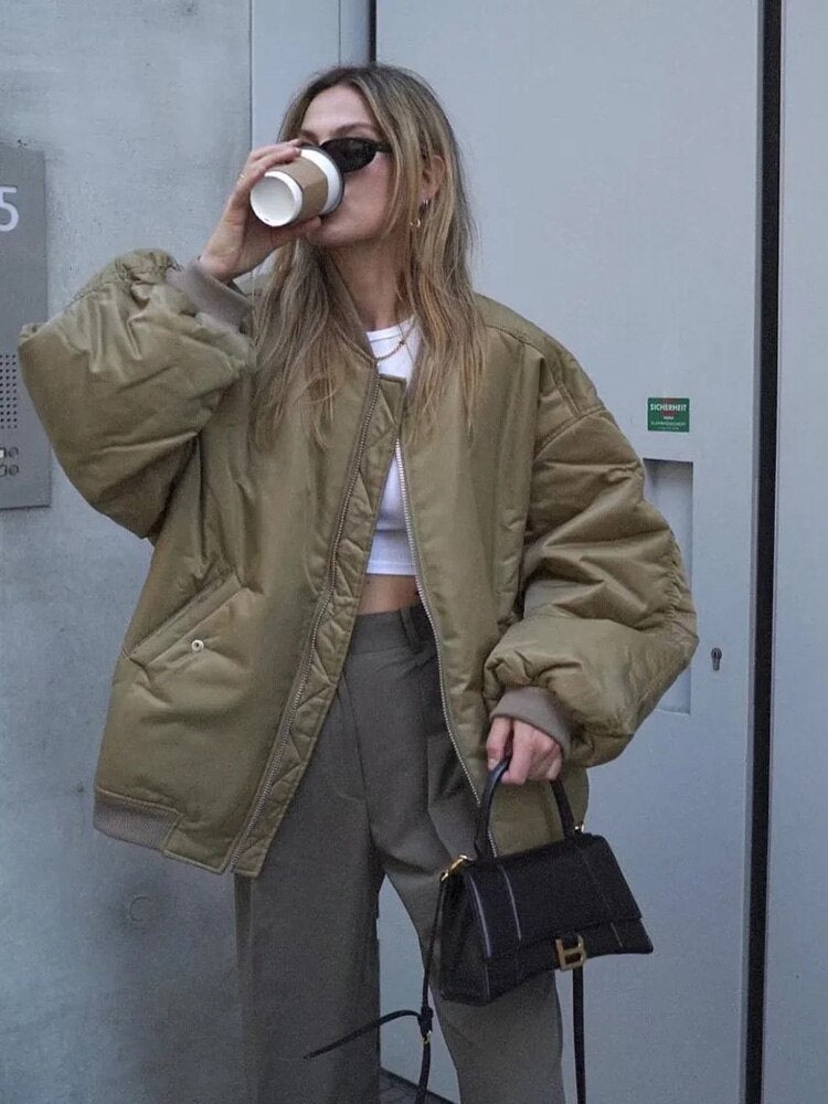 Übergroße Damen Bomberjacke Oversized Modern