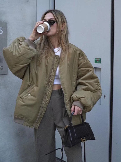 Übergroße Damen Bomberjacke Oversized Modern