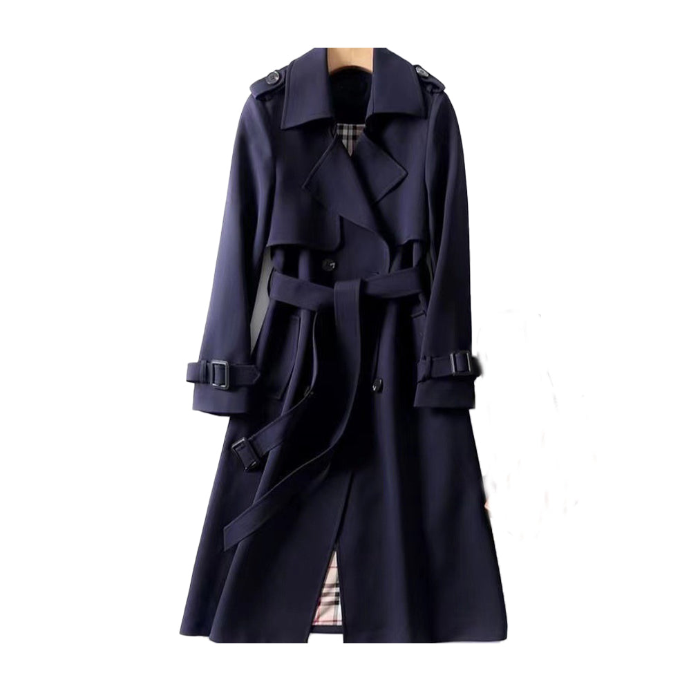 Damen Trenchcoat Zweireihig Klassisch Wasserabweisend